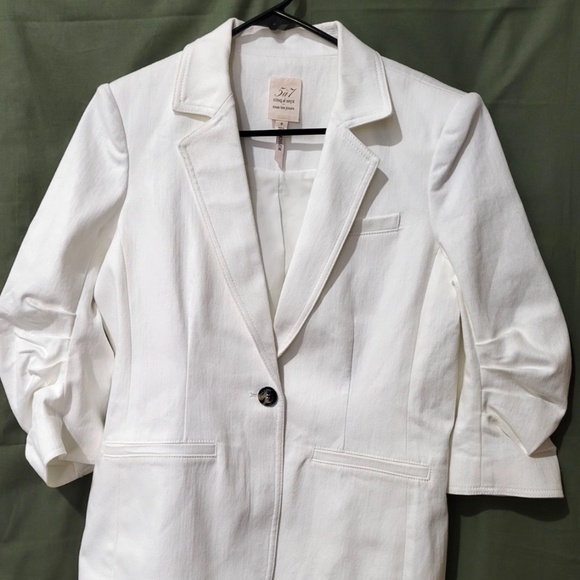 $395 Unworn Cinq A Sept Khloe White Denim Blazer - Picture 4 of 10